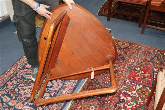 A teak folding table by France and Daverkosen Denmark W.79cm, D.77cm, H.56cm